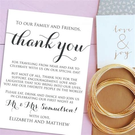 Wedding Thank You Note Template ~ Addictionary