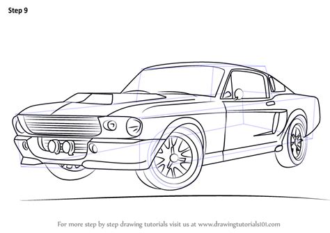 How To Draw A 1968 Mustang Sports Cars Step By Step