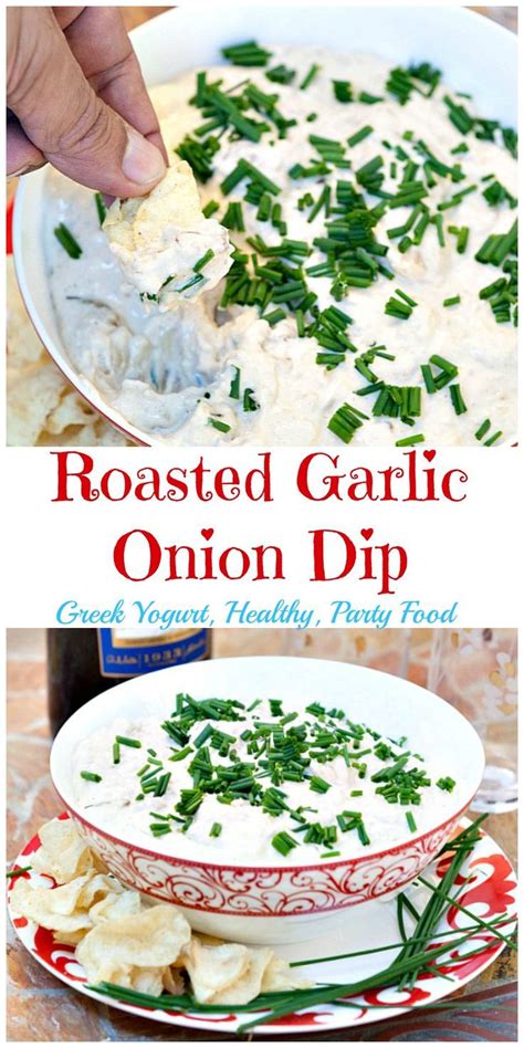 Roasted Garlic Onion Dip Sundaysupper Recipes Food Onion Dip