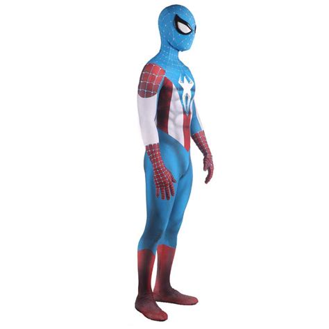 Captain America Spiderman Cosplay Costume Superhero Steven Rogers Zentai Suit Takerlama