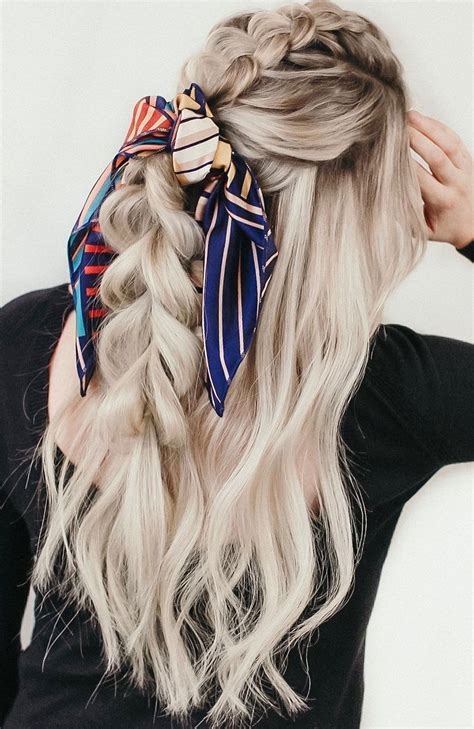 21 Pretty Ways To Wear A Scarf In Your Hair с изображениями Прически Длинные волосы Волосы