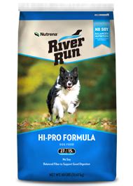 Or more as an adult). River Run Hi-Pro No-Soy Dog Food by Nutrena