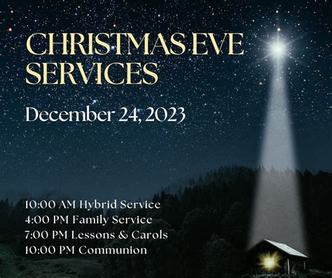 Dec 24 Christmas Eve Services At First Congregational Church Of