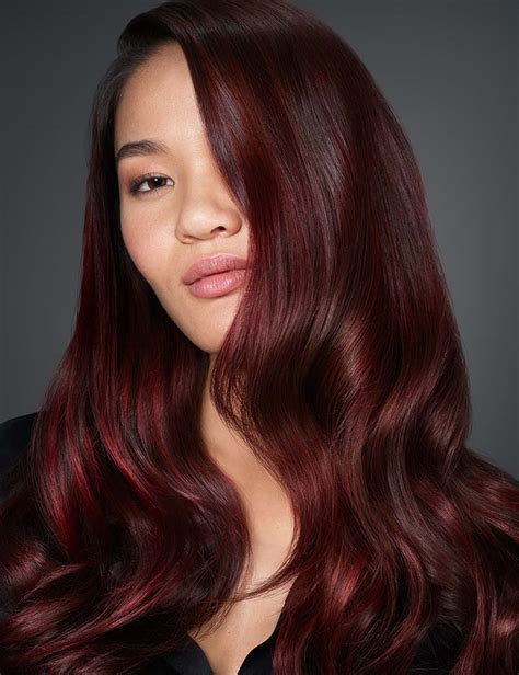 Rich auburn hair is an autumn classic. Glossy Burgundy Red Haircolor | Redken