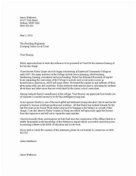 Letter To Court Template Lovely Character Reference Letter Template For