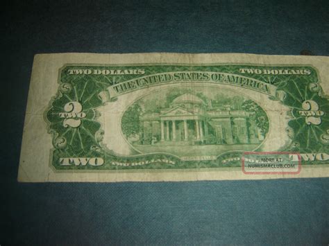 2 Two Dollar Jefferson Dollar Bill Red Seal Series Of 1928 D Usa Fed