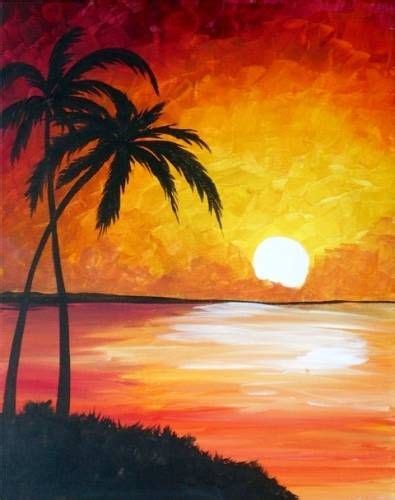 Wine And Canvas More Sunset Painting Art Painting Acrylic Beach