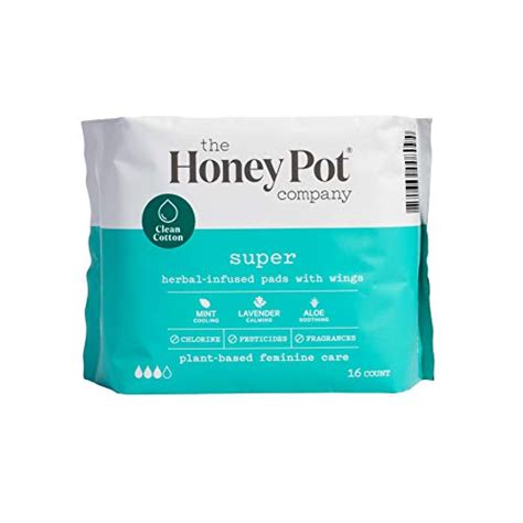 The Honey Pot Clean Cotton Super Absorbency Pads Feminine Products