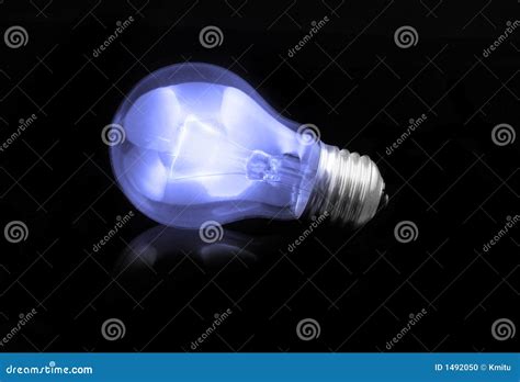 Blue Light Bulb Stock Photo Image Of Ingenuity Impression 1492050