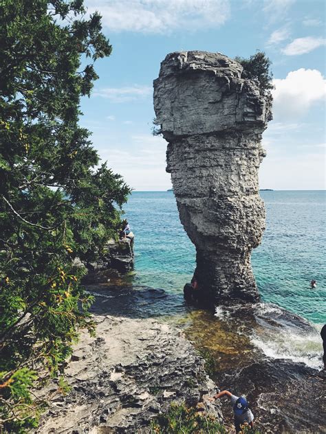 Natural Sea Stacks On Flowerpot Island Tobermory Ontario Canada