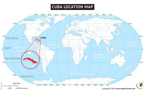 Where Is Cuba Located Location Map Of Cuba