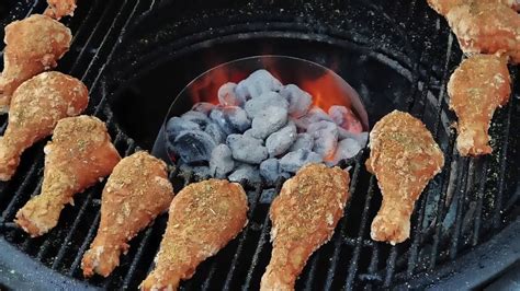 kettle fried chicken legs on the weber summit charcoal grill using the vortex accessory youtube