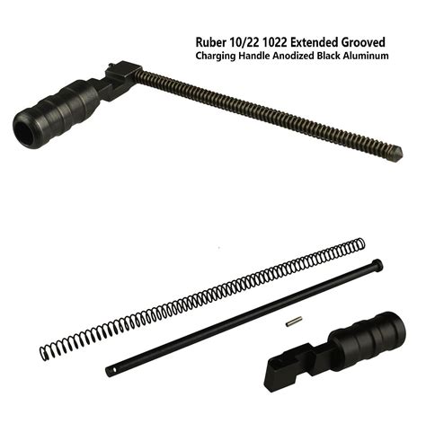 Ruger 1022 10 22 Extended Grooved Round Charging Handle Black Anodized