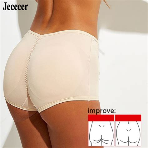 Jececer Shapers Panties Push Up Butt Lifter Hip Pads Removable Hip Enhancer Fake Butt Nude Black