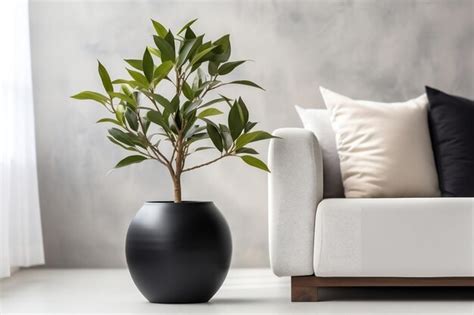 Premium Ai Image A Potted Plant Sitting On Top Of A Wooden Table Ai