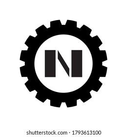 N Letter Logo Industrial Style Stock Vector Royalty Free Shutterstock