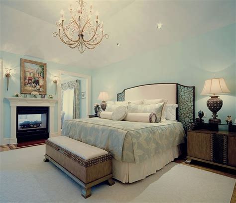 This master bedroom features vaulted ceilings and highlighted views of the sassafras ridge. 20 Bedroom Chandelier Ideas that Sparkle and Delight!
