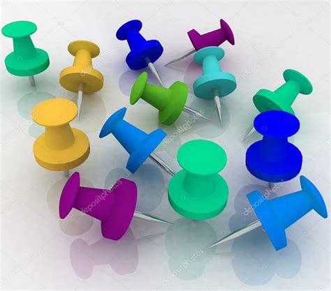 Colorful Push Pin Collection — Stock Photo © 3ddock 8497637