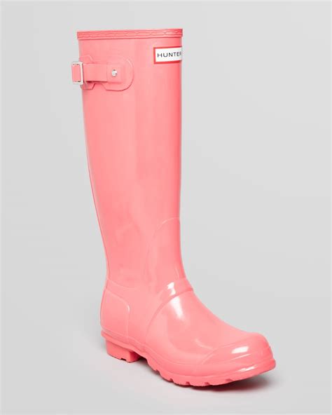 Hunter Rain Boots Original Tall Gloss In Pink Lyst