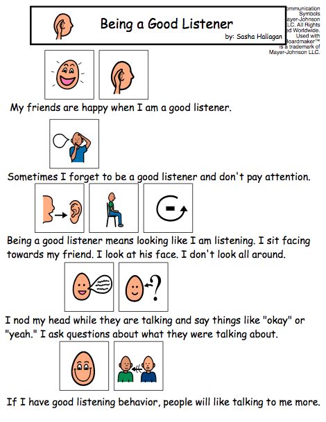Visual Social Story Packet For Children With Autism Communication Set