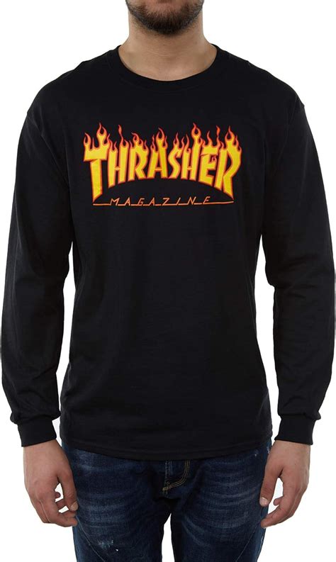 Thrasher Flame Long Sleeve T Shirt Amazonca Clothing And Accessories