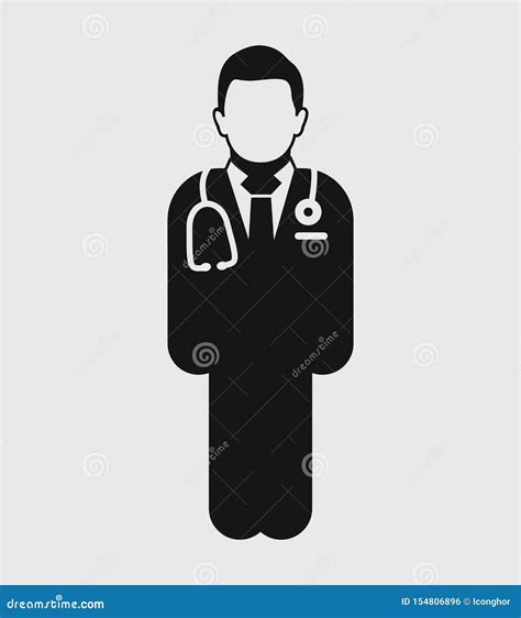 Standing Male Doctor Icon Stock Vector Illustration Of Care 154806896