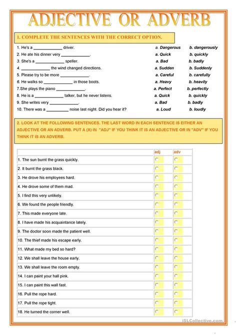 Adverbs Of Manner Worksheet Free Esl Printable