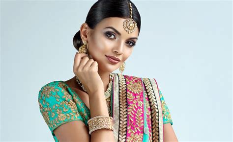 Wearing Traditional Dress Beautiful Indian Woman Stock