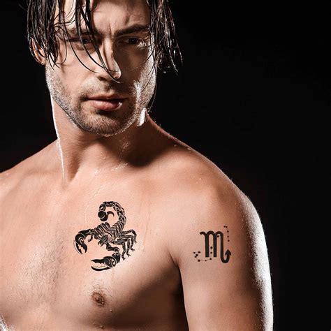 Scorpio Zodiac Sign Temporary Tattoo Scorpio Constellation Etsy