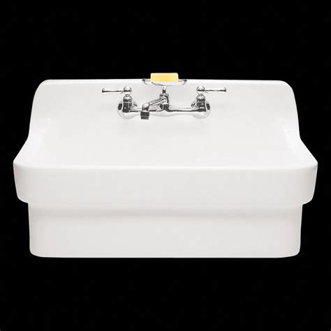 american standard wall mount utility sink 1 bowl white 22 inl x 30 inw x 15 1 2 inh 41h867