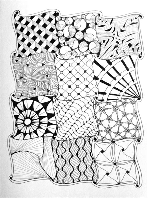 Square Sample Patterns Zen Doodle Original Art By Jstoltz Easy Patterns
