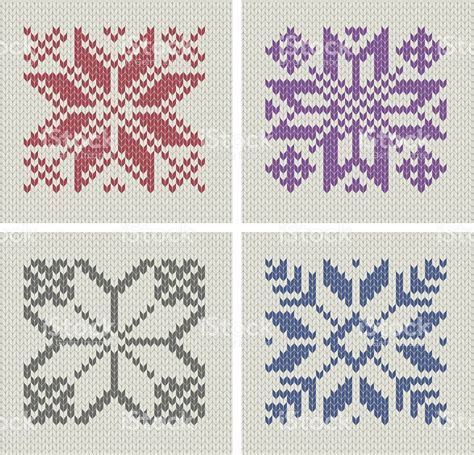Set Of Norwegian Traditional Pole Star Knitting Designs Seamless In