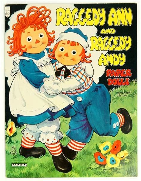 Saalfield Raggedy Ann And Raggedy Andy Paper Doll Book 1957 Uncut Like