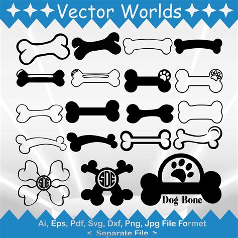 Dog Bone Svg Vector Design Masterbundles