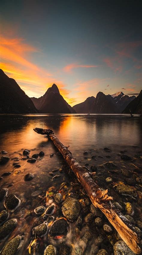Milford Sound Sunset South Island New Zealand Beautiful Landscapes