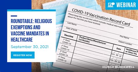 webinar roundtable religious exemptions and vaccine mandates in healthcare husch blackwell