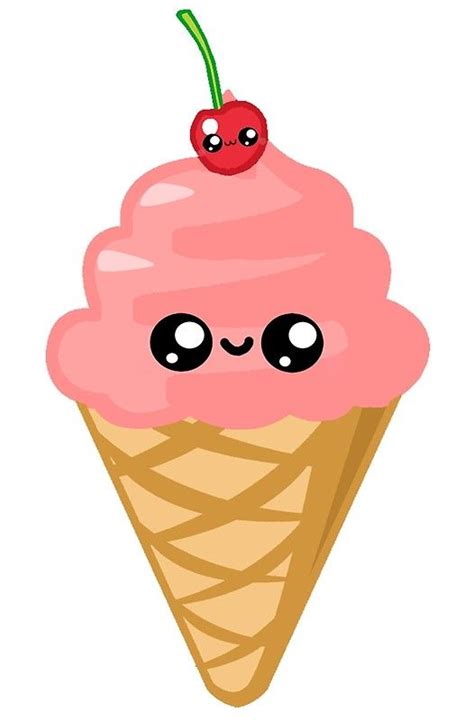 An Ice Cream Cone With A Cherry On Top And Eyes Drawn In The Shape Of A