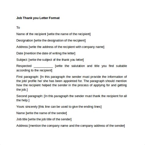 Free 9 Sample Thank You Letter Formats In Pdf Ms Word