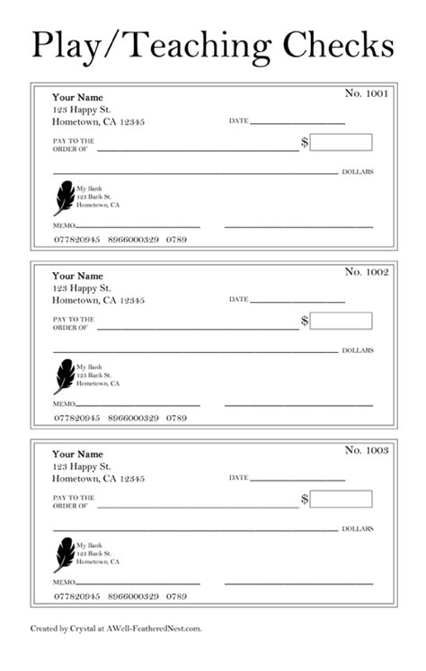 Slashcasual Printable Checks