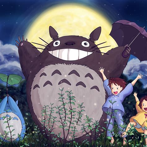 I Love Papers Au60 Totoro Forest Anime Cute Illustration Art Blue