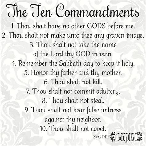 The Ten Commandments Svg Pdf Digital File Vector Graphic Etsy