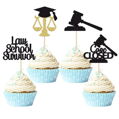 Buy Gyufise 24pcs 2024 Lawyer Graduation Cupcake Toppers Gold Black