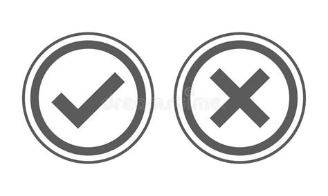 Yes And No Check Marks Vector Illustration Stock Illustration