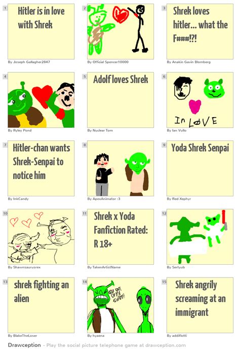 Hitler Is In Love With Shrek Drawception