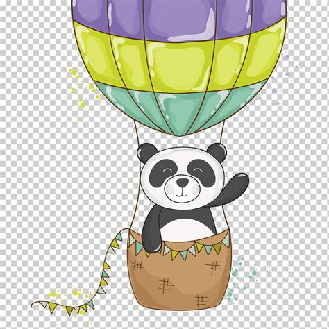 Descarga Gratis Panda Montando Globo Aerost Tico Oso Panda Gigante