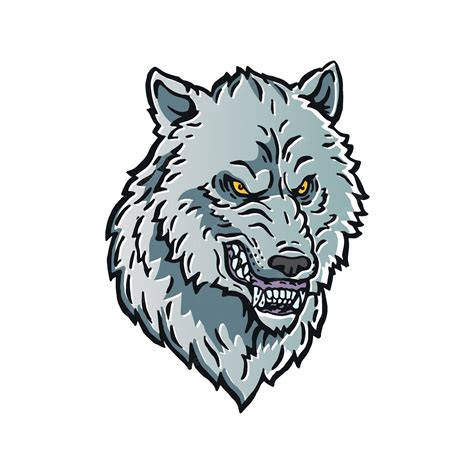 Premium Vector Angry Wolf Head Logo Character Illustration