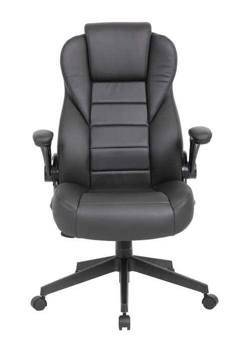 Boss Executive High Back Caressoftplus Vinyl Flip Arm Chair Bosschair