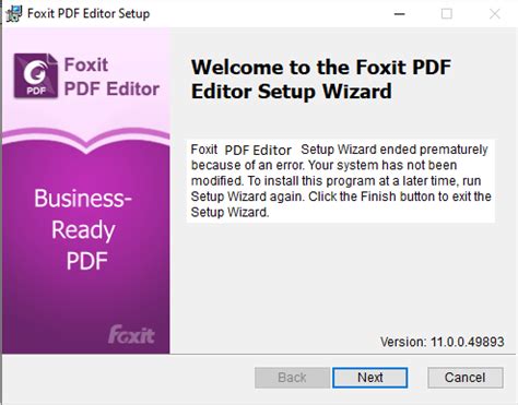 Foxit Pdf Editor Setup Wizard Ended Prematurely Help Center Foxit My