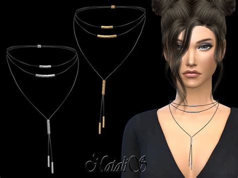 Natalisboho Multilayer Choker Necklace Sims 4 Piercings Sims 4 Chokers