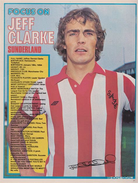 Jeff Clarke Sunderland 1976 Sunderland Football Sunderland Afc